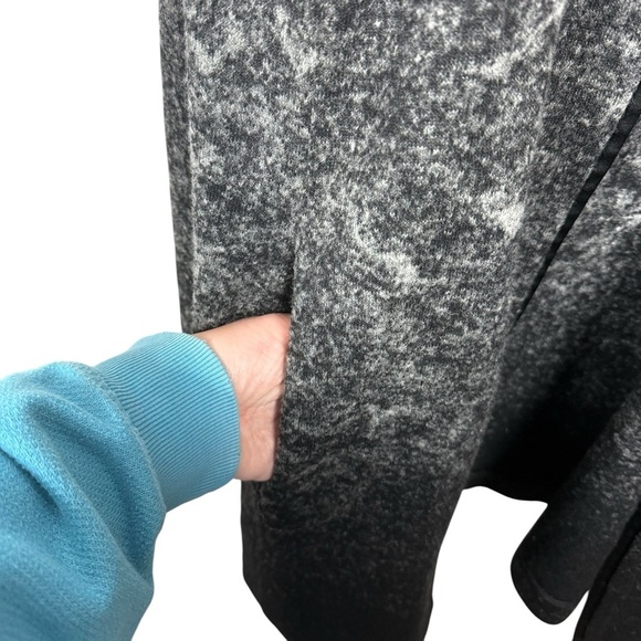 Eileen Fisher Oversized Sprinkle Open Felted Wool Silk Coat Grey/Black S/M - Picture 9 of 12